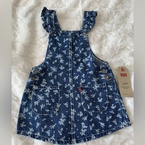 NWT LEVI’s floral print 2T denim jumper